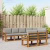 vidaXL Set vanjskih sofa s jastukom 8 pcs Prirodna i svijetlo siva