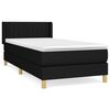vidaXL Krevet s oprugama i madracem crni 90x200 cm od tkanine