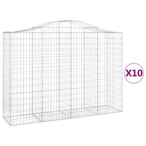 vidaXL Lučne gabionske ko&scaron;are 10kom 200x50x140/160cm pocinčano željezo