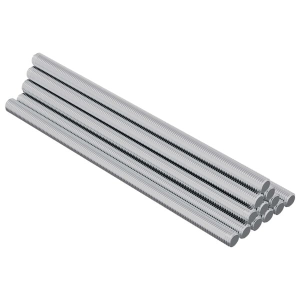 vidaXL Navojni &scaron;tapovi 12 pcs Srebrno M6 x 120 mm Metal
