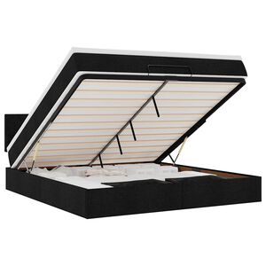 vidaXL Otomanski krevet s madracem i LED crni 180x200cm od tkanine