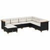 vidaXL 7-dijelni set vrtnih sofa od poliratana s jastucima crni