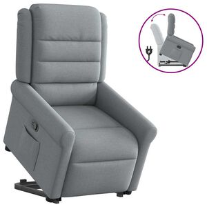 vidaXL Naslonjač na podizanje od tkanine svjetlosivi