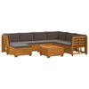 vidaXL Set vanjskih sofa s jastukom 8 Komad Smeđa Čvrsto drvo akacije