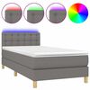 vidaXL Krevet box spring s madracem LED tamnosivi 100x200 cm tkanina