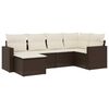 vidaXL 6-dijelni set vrtnih sofa od poliratana s jastucima smeđi