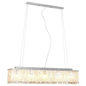 vidaXL Stropna svjetiljka s kristalnim perlama srebrna 104 cm E14