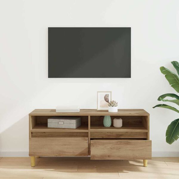 vidaXL TV ormar s ladicama Umjetnički hrast 100 x 34,5 x 44,5 cm