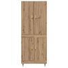 vidaXL Highboard Umjetnički hrast 69,5 x 34 x 180 cm Konstruirano drvo