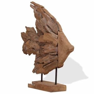 vidaXL Riba Skulptura od tikovine 40x12x57 cm