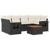 vidaXL 7-dijelni set vrtnih sofa od poliratana s jastucima crni