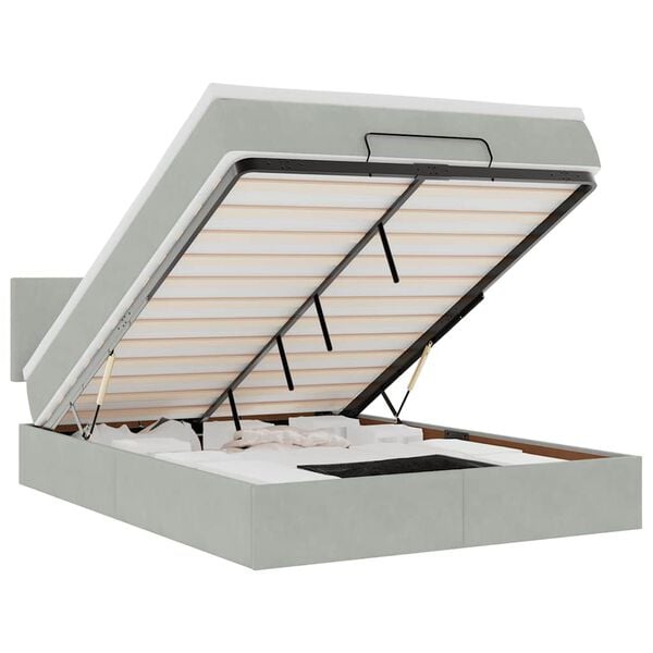 vidaXL Otomanski krevet s madracem i LED 140x190 cm bar&scaron;unasti