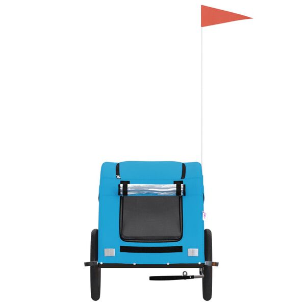 vidaXL Prikolica za bicikl za ljubimce plava od tkanine i željeza