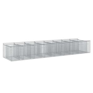 vidaXL Gabionski uzdignuti krevet 3 kom. 400 x 100 x 60 cm Srebrna