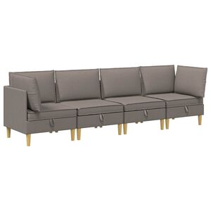 vidaXL Set namje&scaron;taja za dnevni boravak 4 pcs Sivosmeđa Tkanina