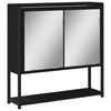 vidaXL Kupaonski ormarić s ogledalom crni 60 x 16 x 60 cm drveni