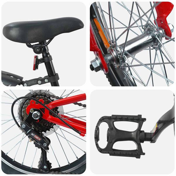 vidaXL Dječji Bicikl 24 Inča 6-Speed za djecu od 8 do 12 godina Crvena