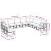 vidaXL Sjedeća garnitura za vrt s jastukom 10 pcs Crna Aluminij