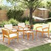 vidaXL Bistro set s jastukom 5 pcs Smeđa Poliester