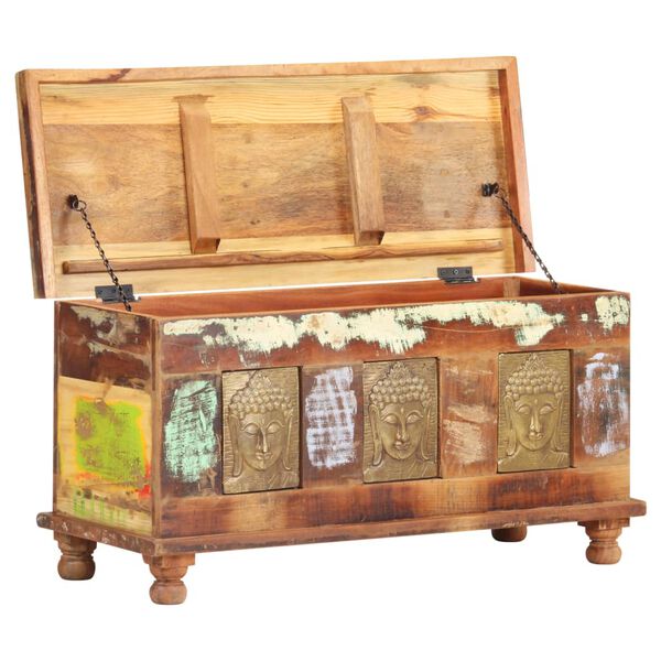 vidaXL Kutija za pohranu s likom Buddhe 90x35x45 cm obnovljeno drvo