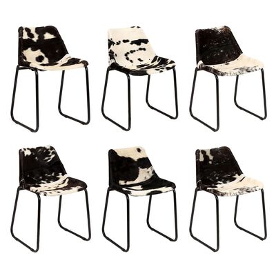 vidaXL Blagovaonske stolice od prave kozje kože 6 kom