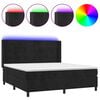 vidaXL Krevet box spring s madracem LED crni 180x200 cm bar&scaron;un