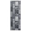 vidaXL Tepih-staza BCF siva s četverokutnim uzorkom 100 x 300 cm