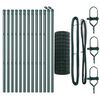vidaXL Ograda s postovima Zelena 0,4 x 25 m Čelik i PVC