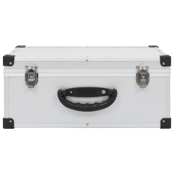 vidaXL Kutija za 60 CD-ova aluminijska ABS srebrna