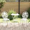 vidaXL Bistro set za vrt 3 pcs Bijelo Aluminij