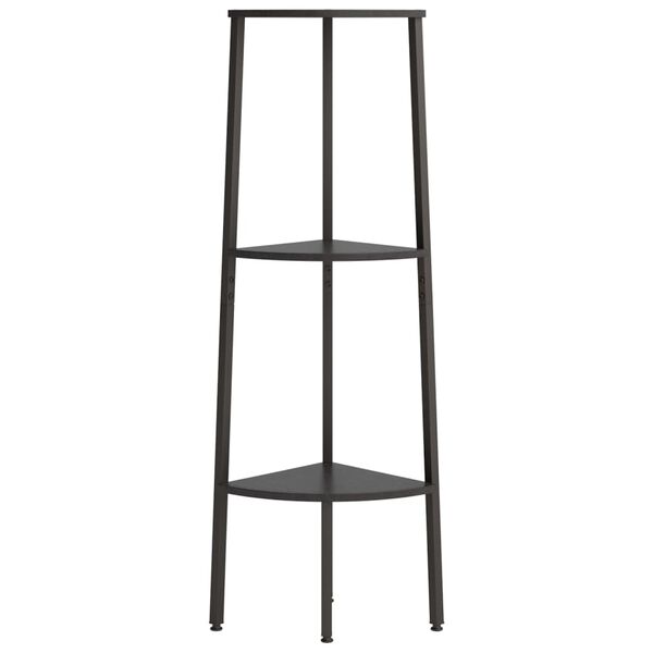 vidaXL Kutne police s 3 razine crne 45,5 x 31,5 x 120 cm