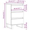 vidaXL Komoda boja dimljenog hrasta 40 x 35 x 70 cm konstruirano drvo