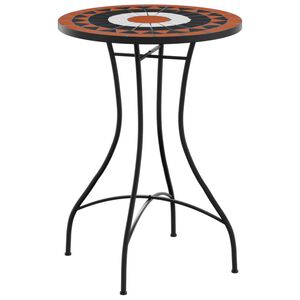 vidaXL Bistro stolić s mozaikom boja cigle i crna &Oslash;50x70cm keramički