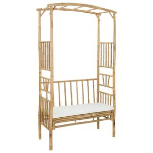 vidaXL Vrtni luk s klupom Prirodna 115 x 50 x 205 cm Bambus