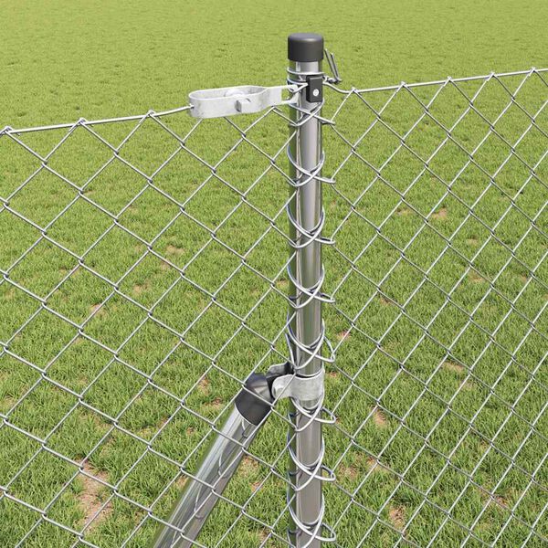 vidaXL Stup za ogradu Srebrno 10 x 1 m (mreža 40 x 40 mm) Čelik