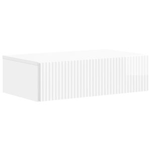 vidaXL Stolna montirana na zid Bijela visokog sjaja 59 x 34,5 x 17 cm