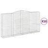 vidaXL Lučne gabionske ko&scaron;are 10kom 400x50x200/220cm pocinčano željezo