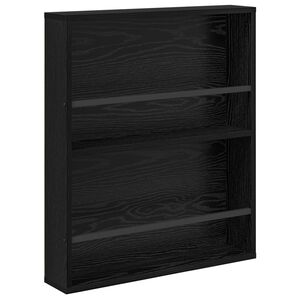 vidaXL Polica za časopise Crni hrast 60 x 12 x 70 cm Konstruirano drvo