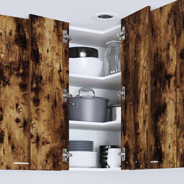 vidaXL Viseći ormarić Dimljeni hrast i bijela 57 x 57 x 80 cm