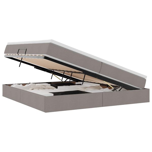 vidaXL Krevet s madracem i skladi&scaron;tem Sivo-smeđa 200 x 200 cm