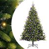 vidaXL Umjetno savitljivo božićno drvce s 300 LED dioda Zelena 210 cm