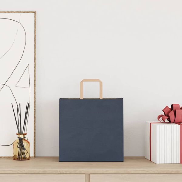 vidaXL Papirnate vrećice 50 kom s ručkama plave 26x17x25 cm