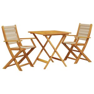 vidaXL 3-dijelni bistro set od polipropilen i masivnog drva bež