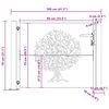 vidaXL Vrtna vrata 100x75 cm Corten čelik Dizajn stabla
