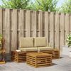 vidaXL Set vanjskih sofa s jastukom 3 Komad Prirodna i bež