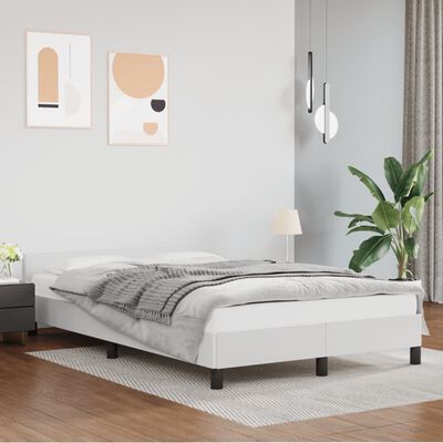 vidaXL Okvir kreveta s uzglavljem bijeli 120 x 190 cm od umjetne kože