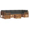 vidaXL Set vanjskih sofa 8 pcs Prirodna i antracit Čvrsto drvo akacije