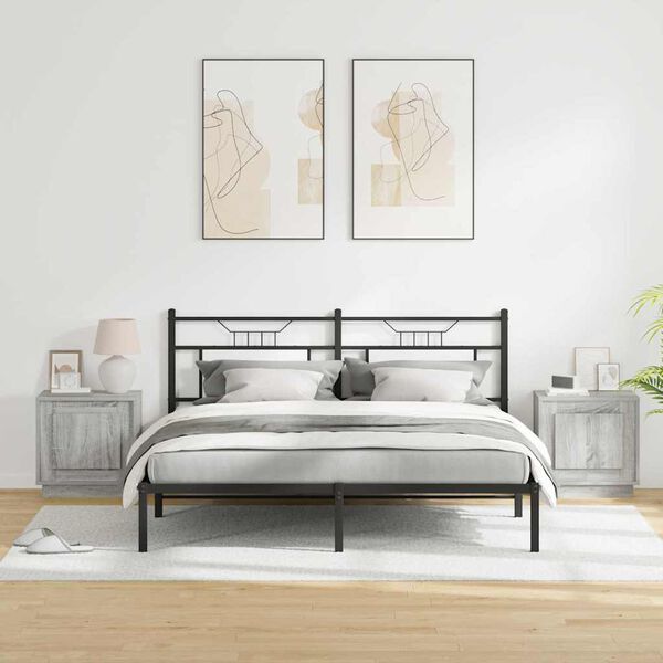 vidaXL Noćni ormar 2 pcs Siva 44 x 34,5 x 45 cm Konstruirano drvo