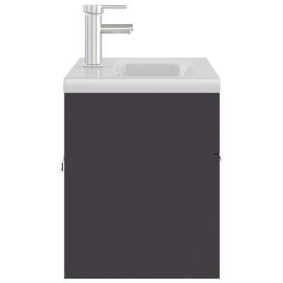 vidaXL Ormarić s ugrađenim umivaonikom sivi od iverice