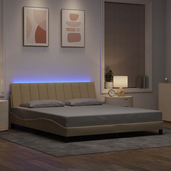 vidaXL Okvir za krevet bez madraca Hanko krem 180 x 200 cm od tkanine